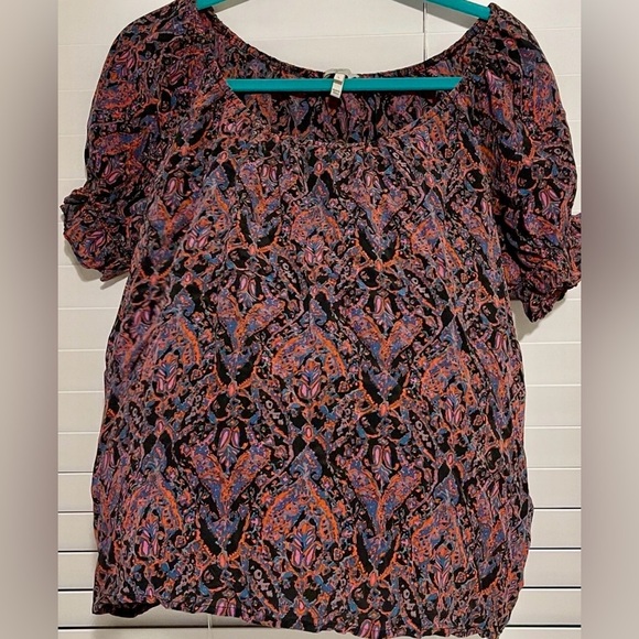 Joie Paisley Boho Blouse Fallcore‎ Artcore Designer Top Flowy Romantic Silk Sz L - Picture 3 of 12